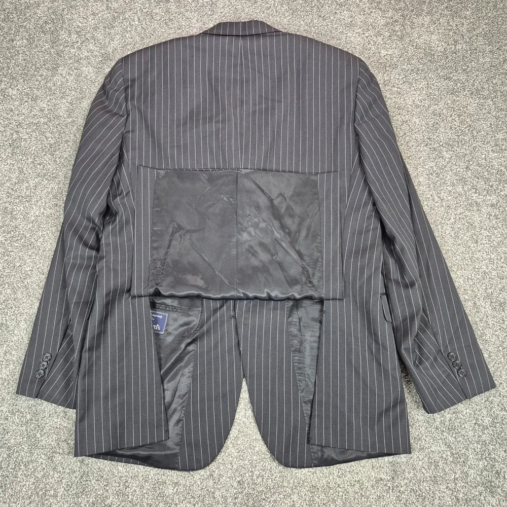 Daniel Cremieux Loro Piana Suit Mens 42L Black Pinstripe Blazer Pants 36x32